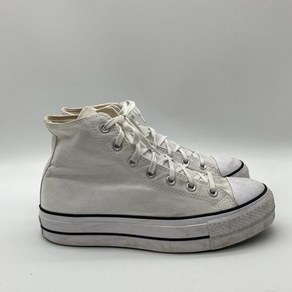 Womens Size 10 Converse Chuck Taylor All Star Platform Lift High Top White Shoes - Picture 1 of 6